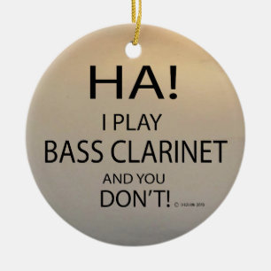 Ha Bass Clarinet Ceramic Ornament