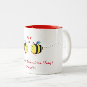 Ha Bee Valentine's Day  Two-Tone Coffee Mug