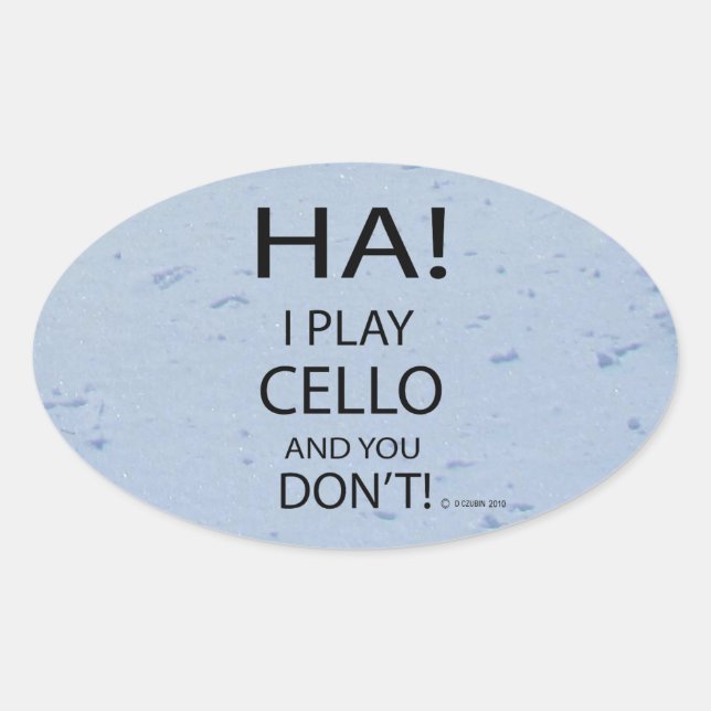 Ha Cello Oval Sticker (Front)