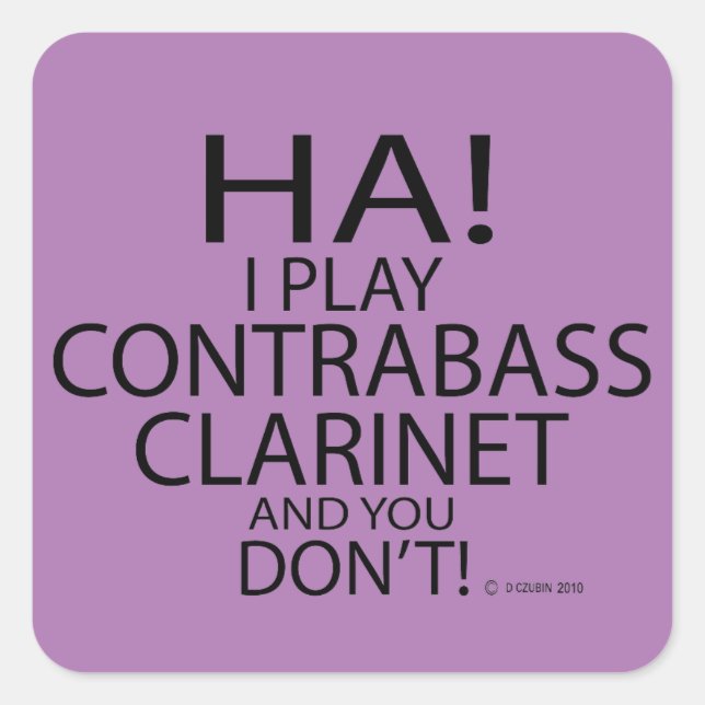 Ha Contrabass Clarinet Square Sticker (Front)