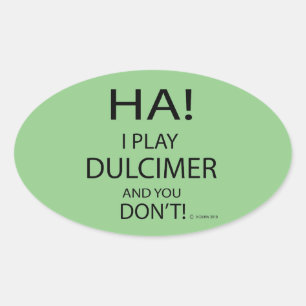 Ha Dulcimer Oval Sticker