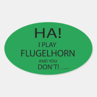 Ha Flugelhorn Oval Sticker