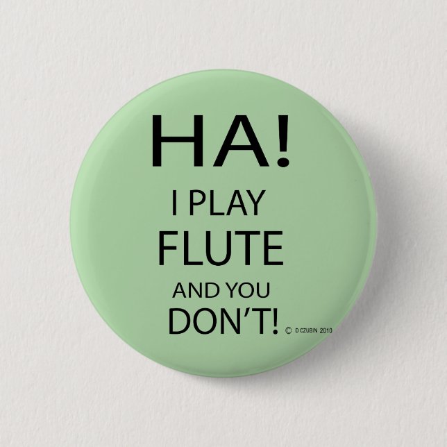 Ha Flute 2 Inch Round Button (Front)