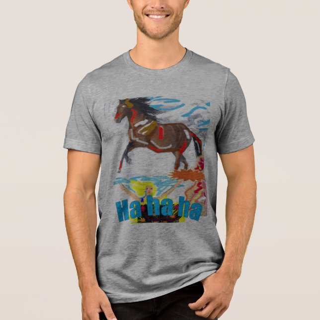 HA ha ha smile Tri-Blend Shirt (Front)