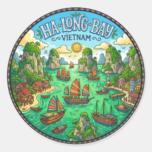 Ha Long Bay Vietnam Classic Round Sticker