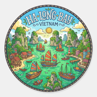 Ha Long Bay Vietnam Classic Round Sticker