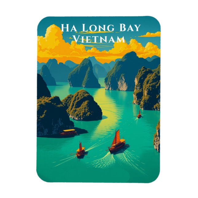 Ha Long Bay Vietnam Scenic Travel Magnet (Vertical)