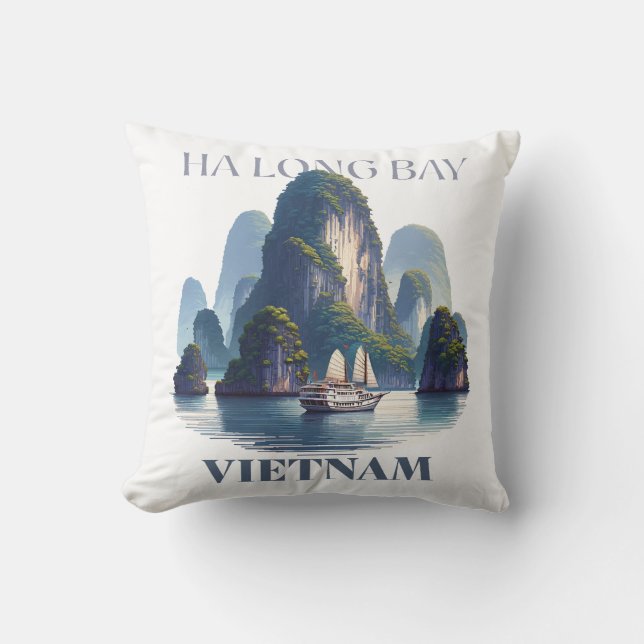 Ha Long Bay Vietnam Throw Pillow (Front)