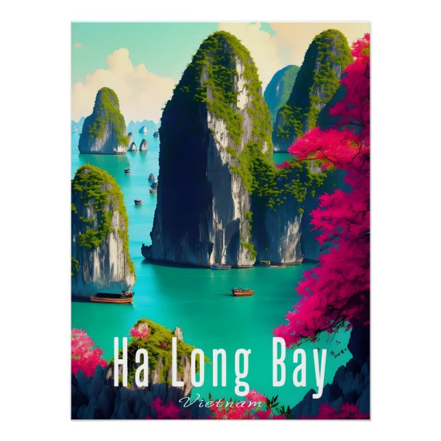 Ha Long Bay Vietnam Travel Poster (Front)