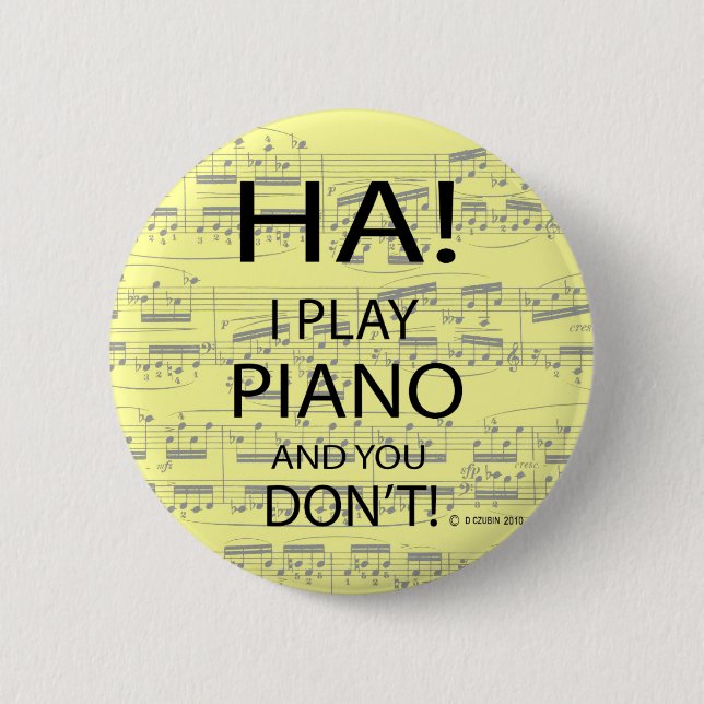 Ha Piano 2 Inch Round Button (Front)