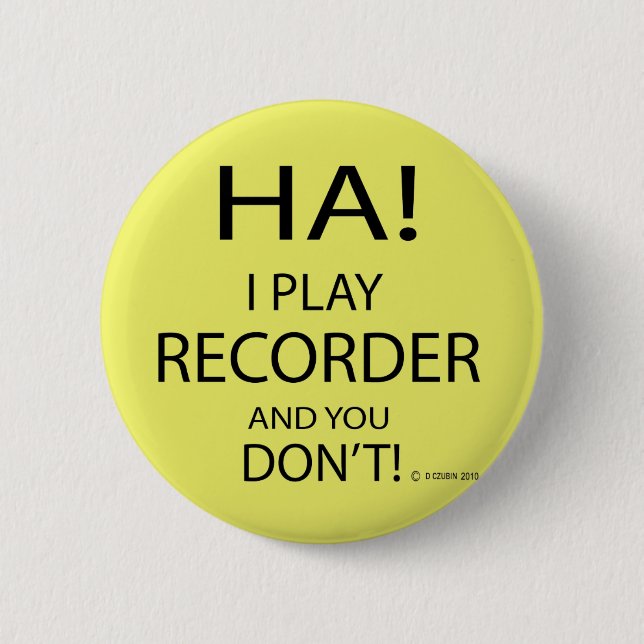 Ha Recorder 2 Inch Round Button (Front)