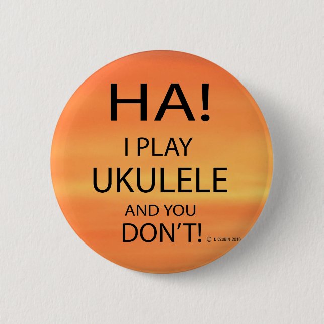 Ha Ukulele 2 Inch Round Button (Front)