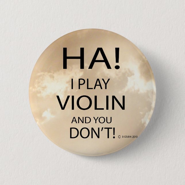Ha Violin 2 Inch Round Button (Front)