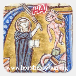 HA! w/ devil Square Sticker