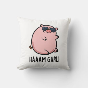 Haaamporkpork Throw Pillow