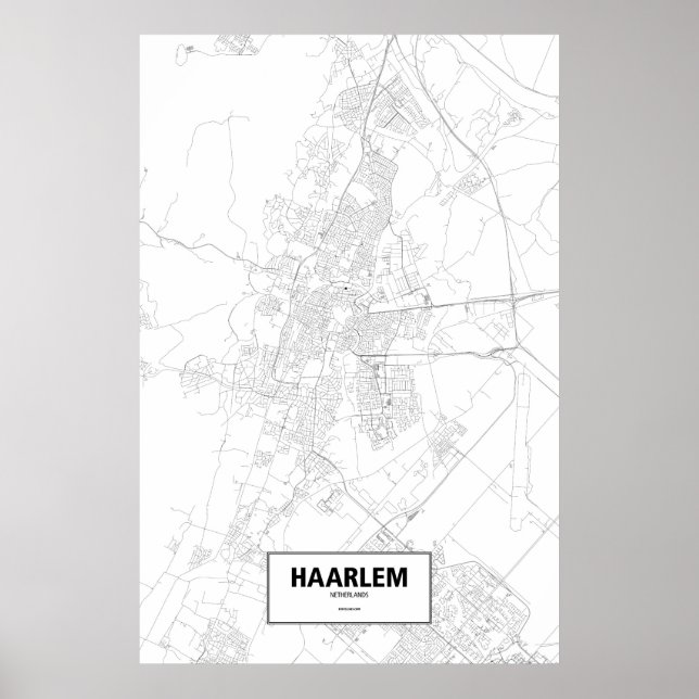 Haarlem, Netherlands (black on white) Poster (Front)