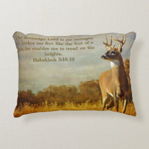 Habakkuk 3:18 Inspirational Accent Pillow