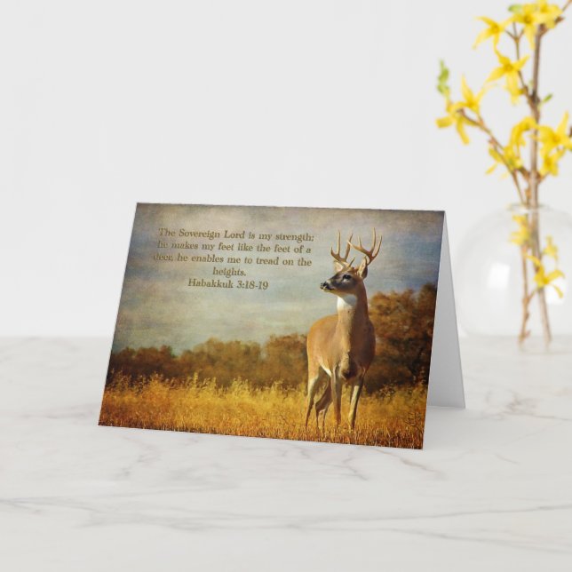 Habakkuk 3:18 Inspirational Card (Yellow Flower)