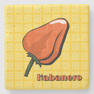 Habanero Chili Pepper Stone Coaster