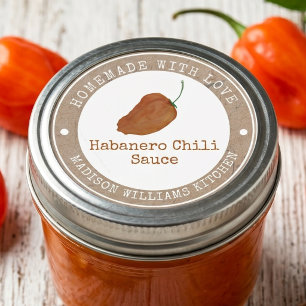 Habanero Chili Sauce Homemade   Orange Chili Classic Round Sticker