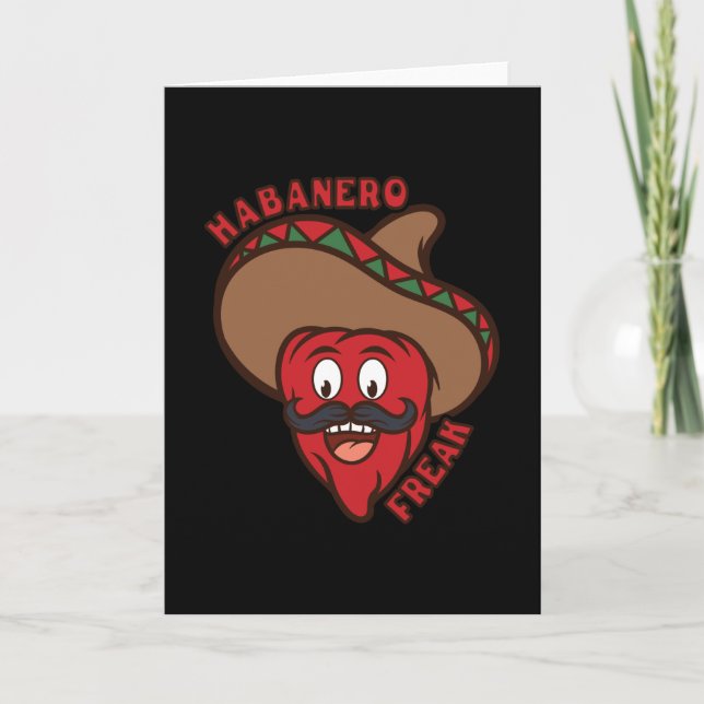 Habanero Freak Chili Comic Food Spiciness Funny Card (Front)
