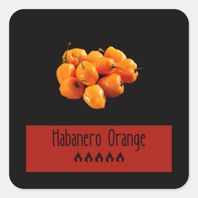 Habanero Orange Square Sticker (Front)