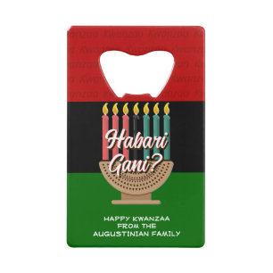 HABARI GANI Kwanzaa Credit Card Bottle Opener