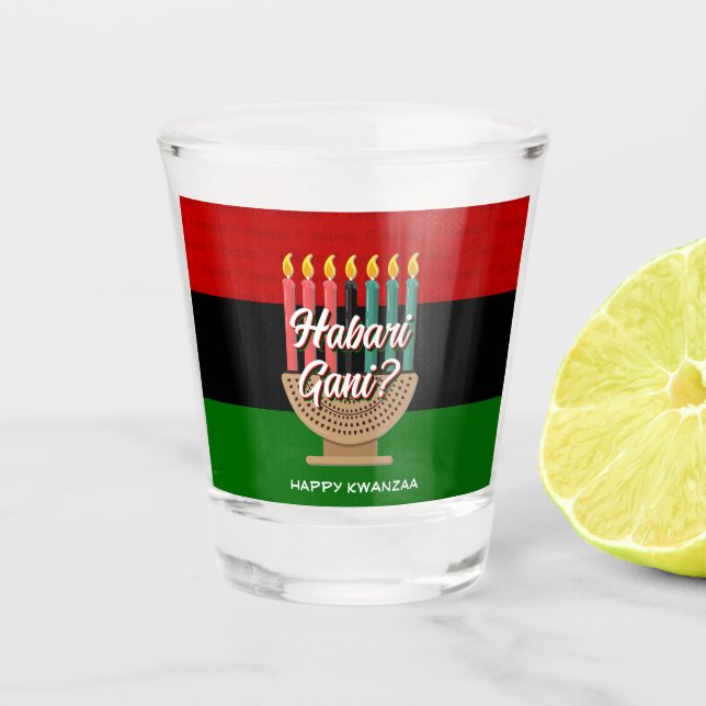 HABARI GANI Kwanzaa Shot Glass (Front)