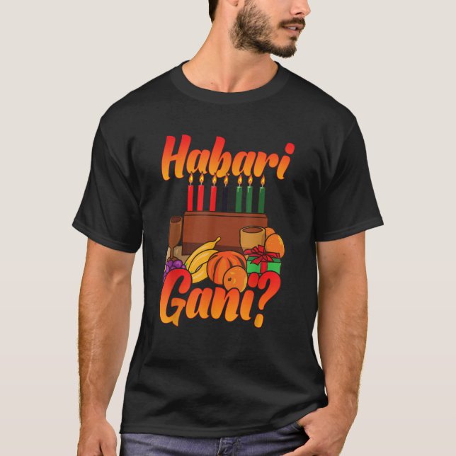 Habari Gani Kwanzaa T-Shirt (Front)