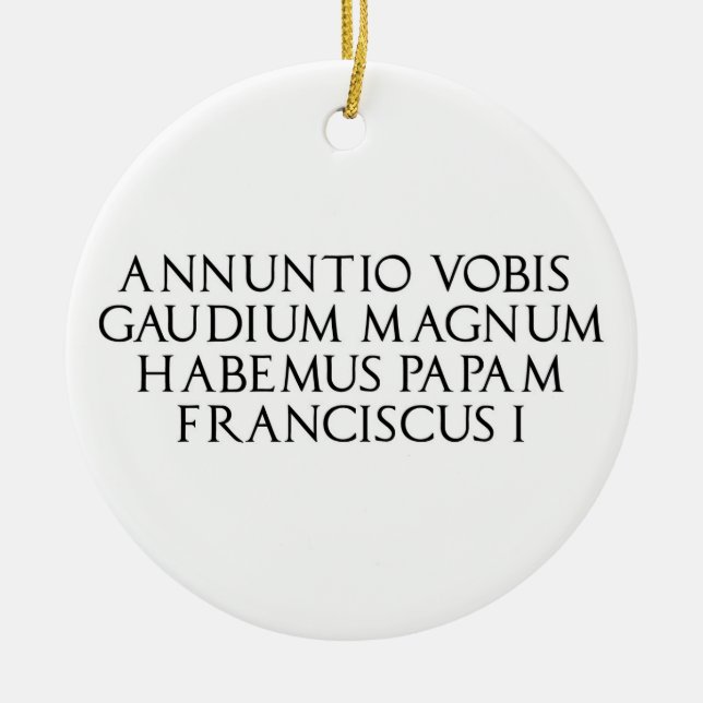 Habemus Papum ornement de Noël (Devant)