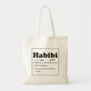 Habibi Dictionary Definition Arabic Tote Bag