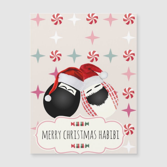 Habibi Eggs Magnet Christmas Card (Front)