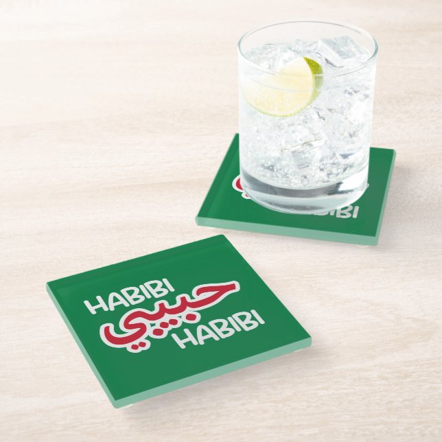 Habibi Glass Coaster (Angled)