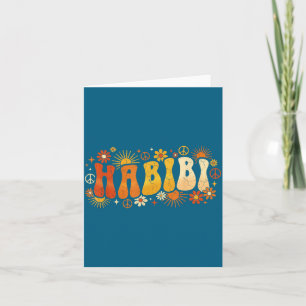 Habibi Retro 70s Tygraphy Vintage Flower Hipe Arab Card