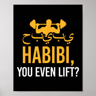 Habibi You Even Lift Funny Fitness Muslim Gym Humo Poster