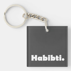 Habibti text design  keychain