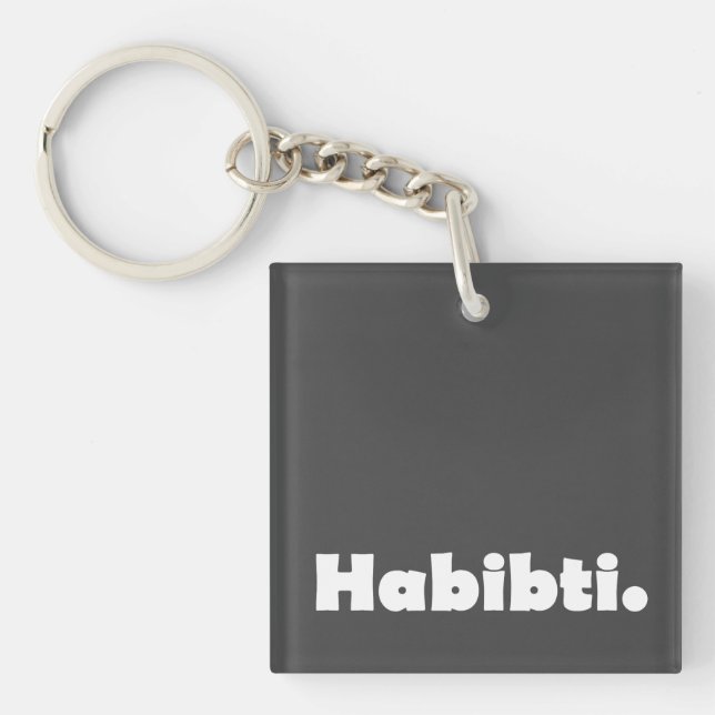 Habibti text design  keychain (Front)