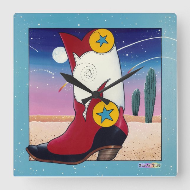 Habille Western Cowboy Boot WALL HORLOGE (Recto)