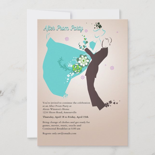 Habillée invitation (bleue) de couples (Devant)