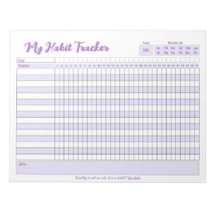 Habit Tracker Fully Customizable Notepad