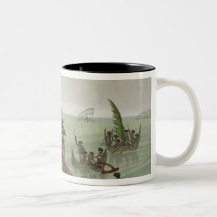Habitations of the Papu Tribe, Rawak, plate 22 fro Two-Tone Coffee Mug