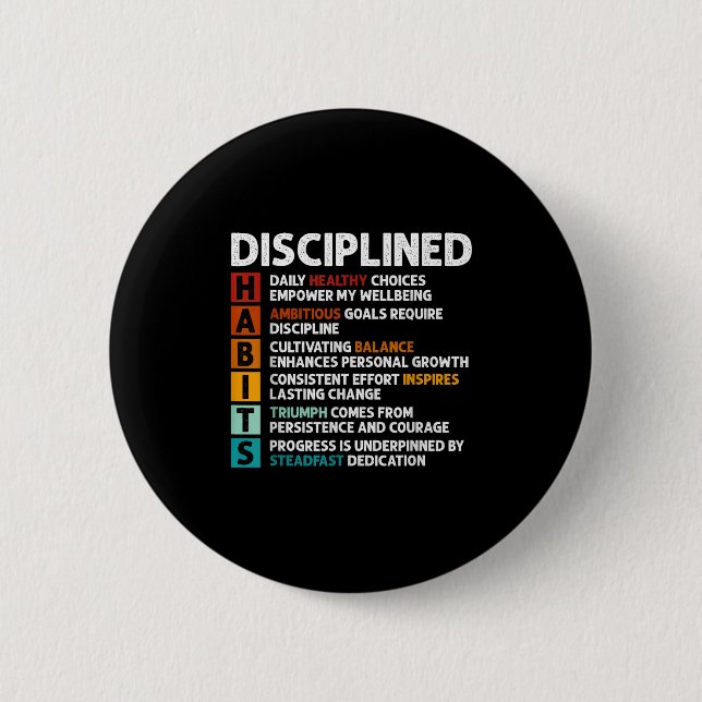Habits Definition Motivational Quote Affirmations  2 Inch Round Button (Front)