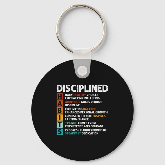 Habits Definition Motivational Quote Affirmations  Keychain (Front)