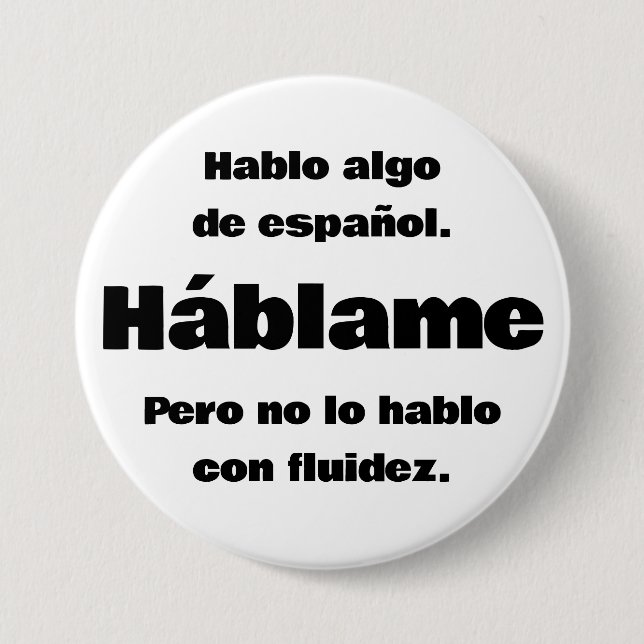 Hablo Algo De Espanol Button (Front)