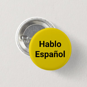 Hablo Español yellow I Speak Spanish pin button