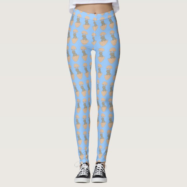 Hachage de lapin à partir d'oeufs Leggings d'oisea (Devant)