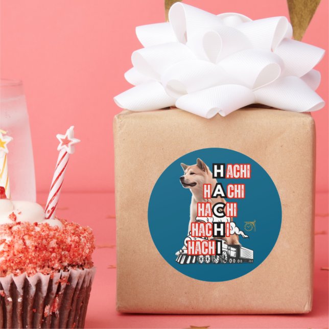 HACHIKO CLASSIC ROUND STICKER (Party)