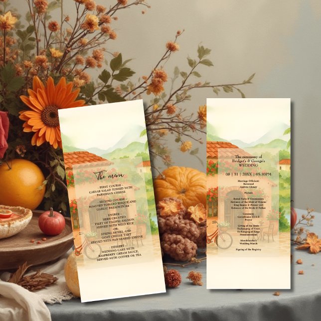 Hacienda espagnole Menu de mariage de destination (Créateur téléchargé)