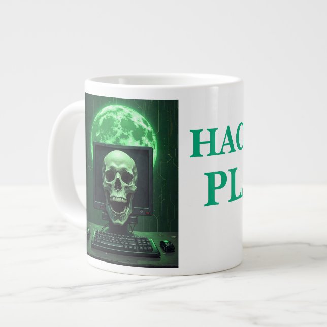 HACK THE PLANET – Digital Domination Starts Here Large Coffee Mug (Front Left)