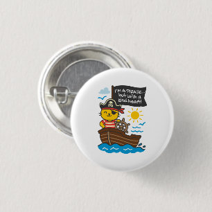 Hackass pirate cat - I'm a pirate... but with good 1 Inch Round Button